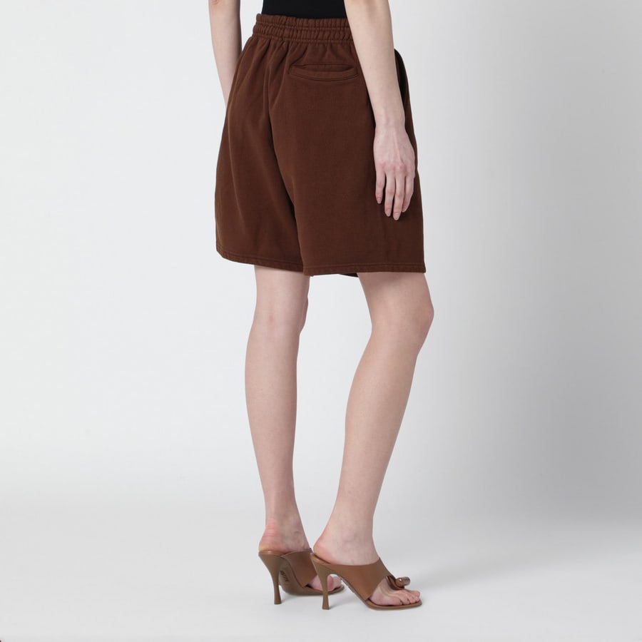 Entire Studios Shorts jogging marrone in cotone, view 4