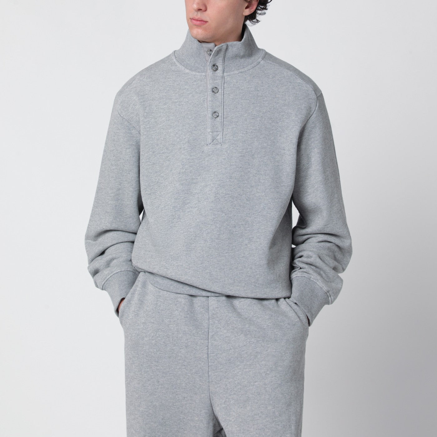 Entire Studios Maglia con bottoni grigia in cotone