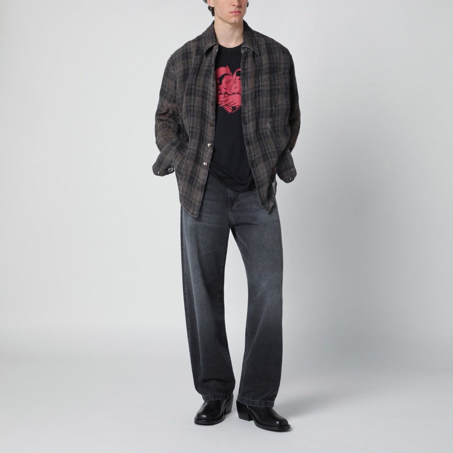 Our Legacy T-shirt nera con stampa Love Story, view 2
