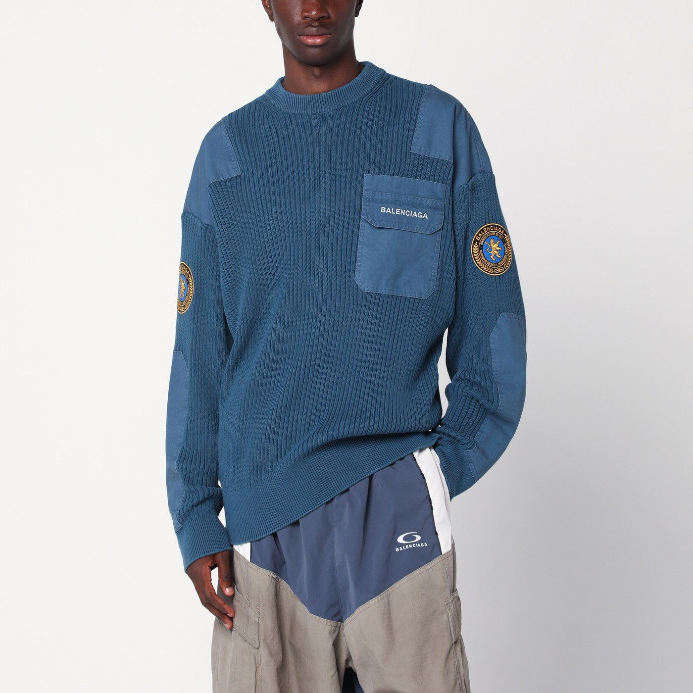 Balenciaga Maglione blu Uniform Merch in cotone