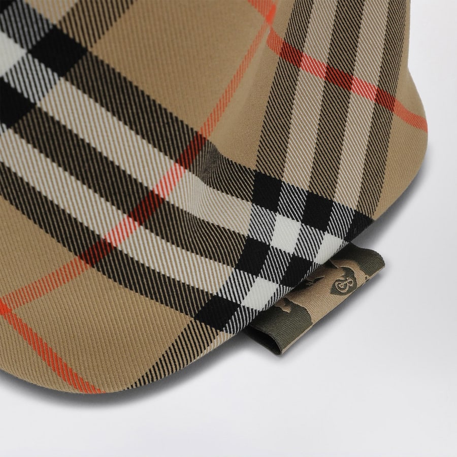 Burberry Borsa a secchiello media beige motivo Check, view 6