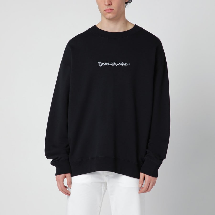 Off-White Felpa nera Script Arrow Diagonal Skate