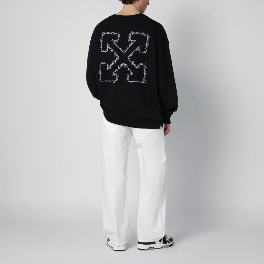 Off-White Felpa nera Script Arrow Diagonal Skate, view 2