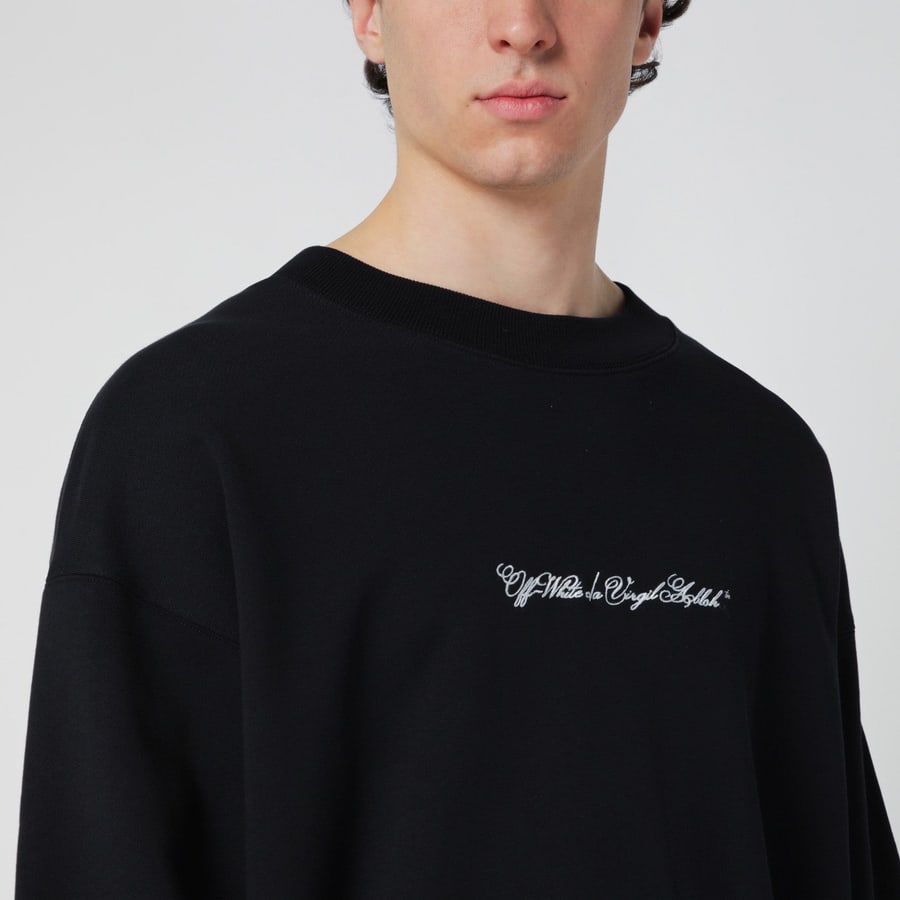 Off-White Felpa nera Script Arrow Diagonal Skate, view 4