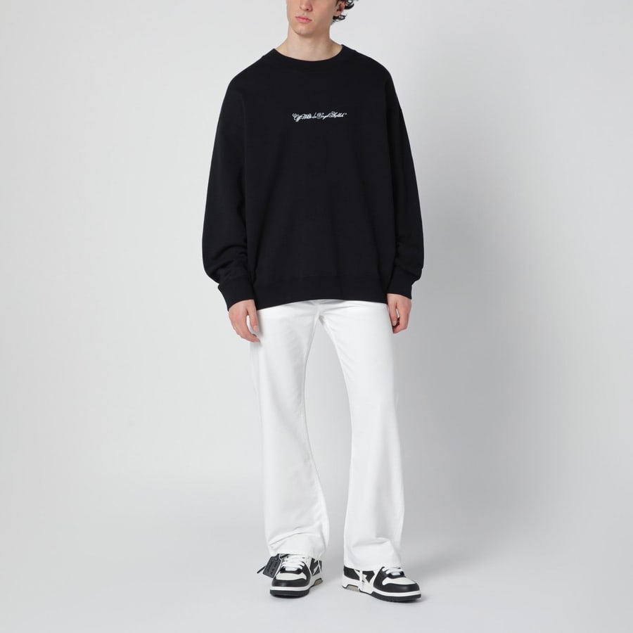 Off-White Felpa nera Script Arrow Diagonal Skate, view 5