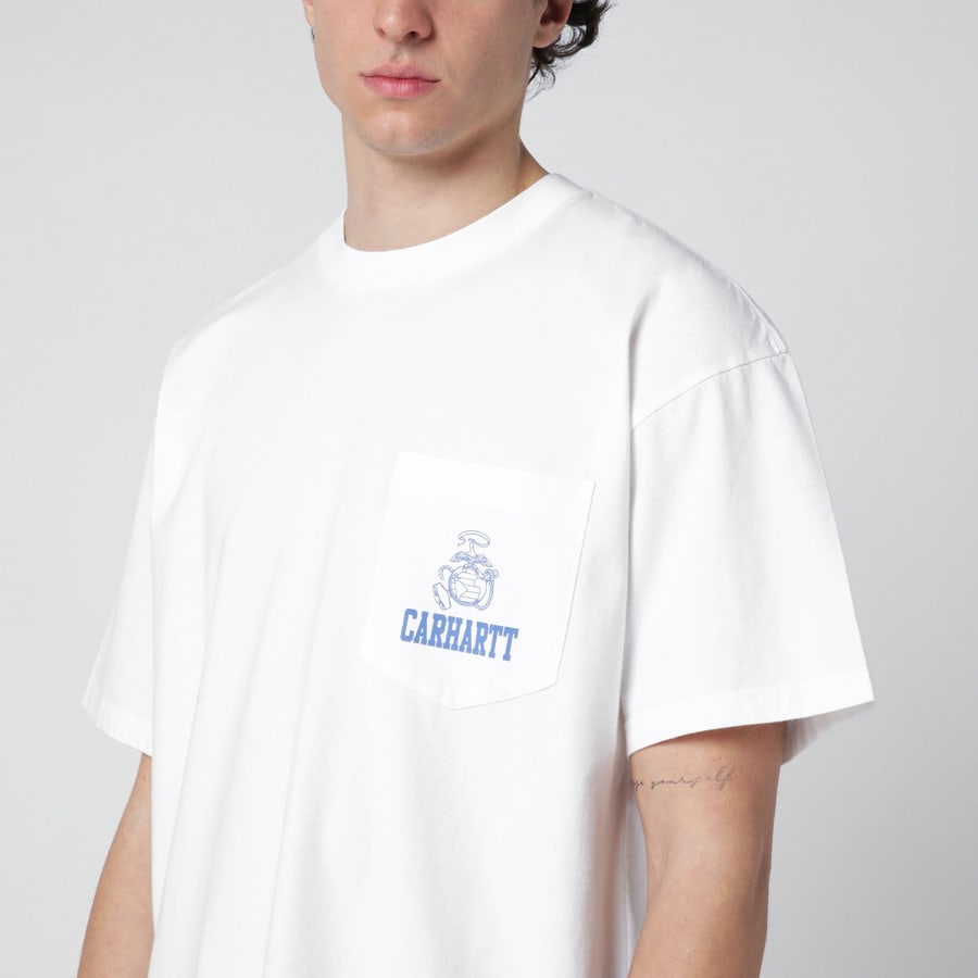 Carhartt WIP S/S Pond Corps Pocket T-Shirt bianca, view 4