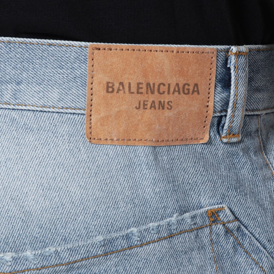 Balenciaga Jeans baggy azzurro con strappi, view 5