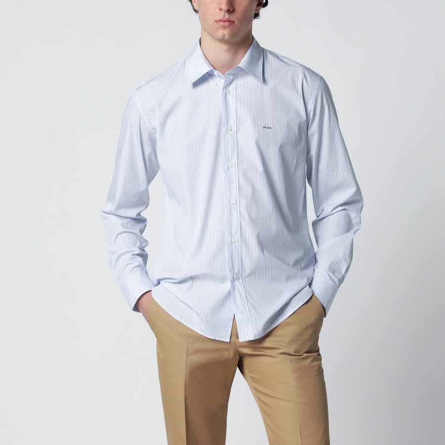 Prada Camicia in popeline di cotone a righe