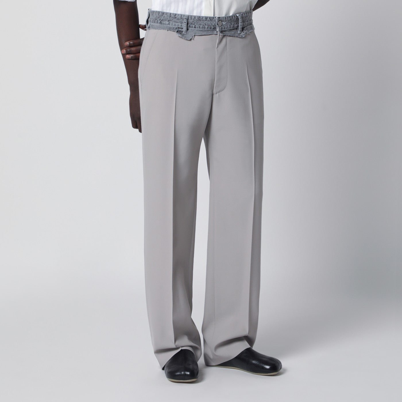 MM6 Pantalone grigio in misto lana