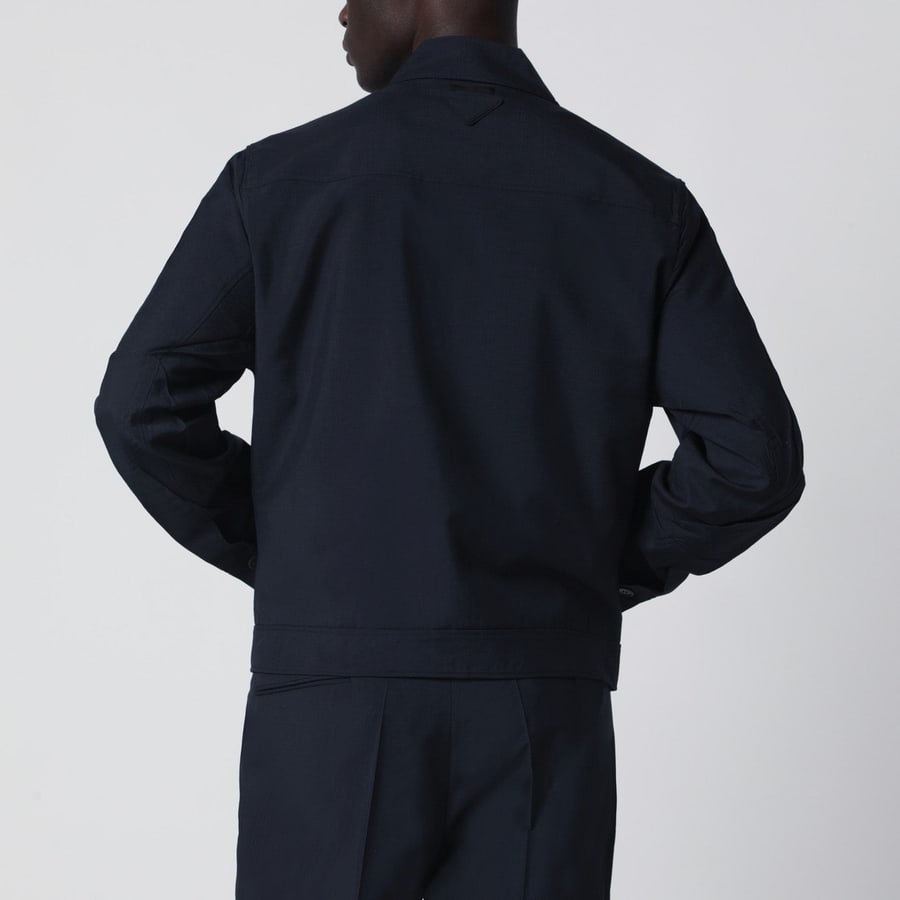 Prada Giacca blu in lana e mohair, view 3