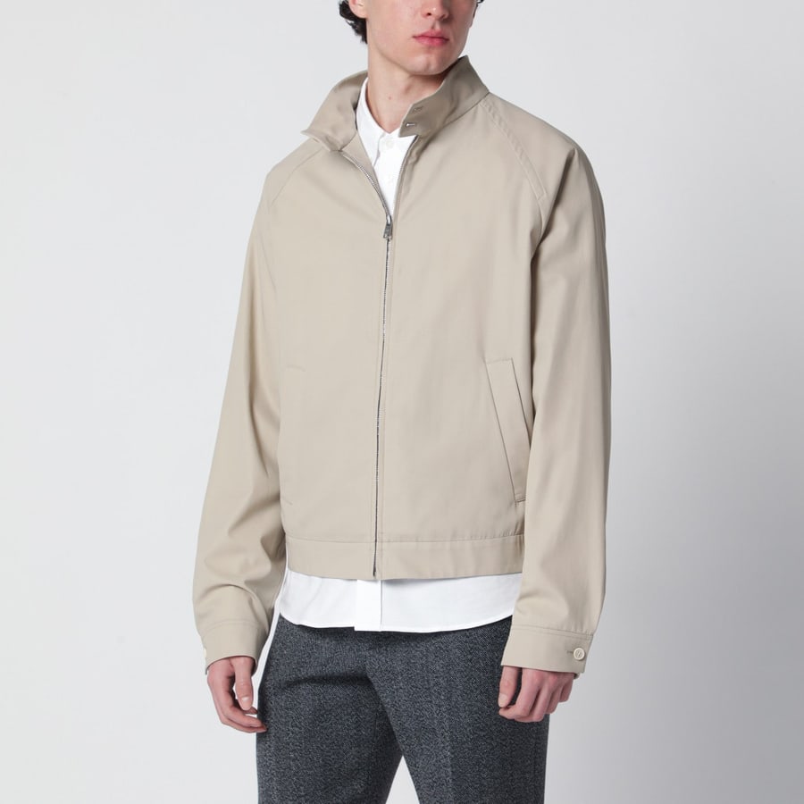 Prada Giacca con zip color sabbia in cotone