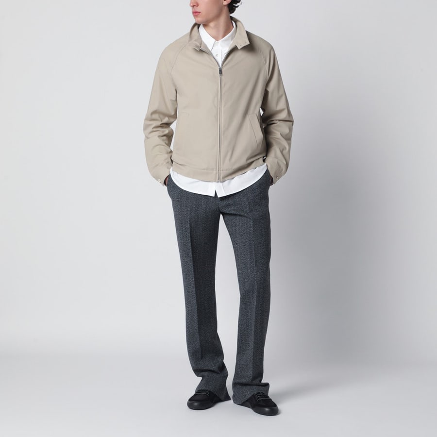 Prada Giacca con zip color sabbia in cotone, view 2