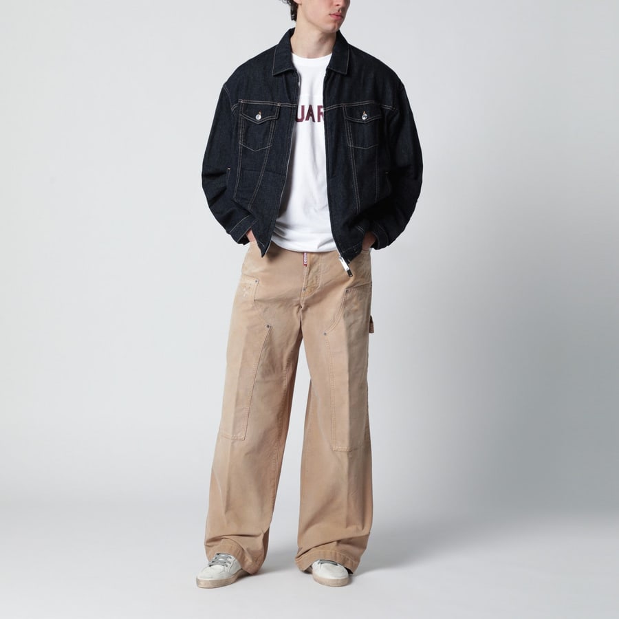Dsquared2 Giacca con zip blu navy in denim, view 2