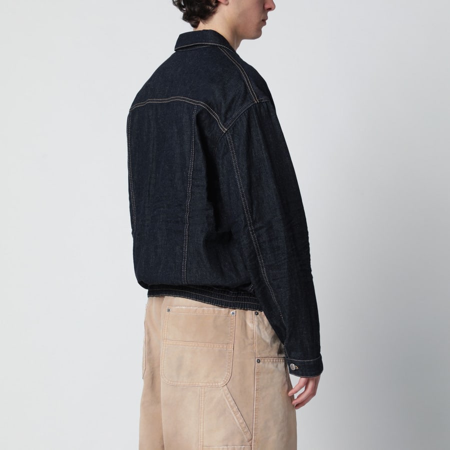 Dsquared2 Giacca con zip blu navy in denim, view 3