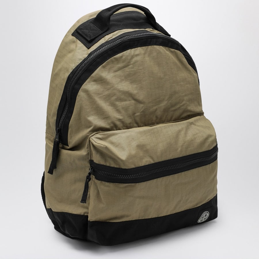 Stone Island Zaino in ripstop di cotone verde militare, view 3