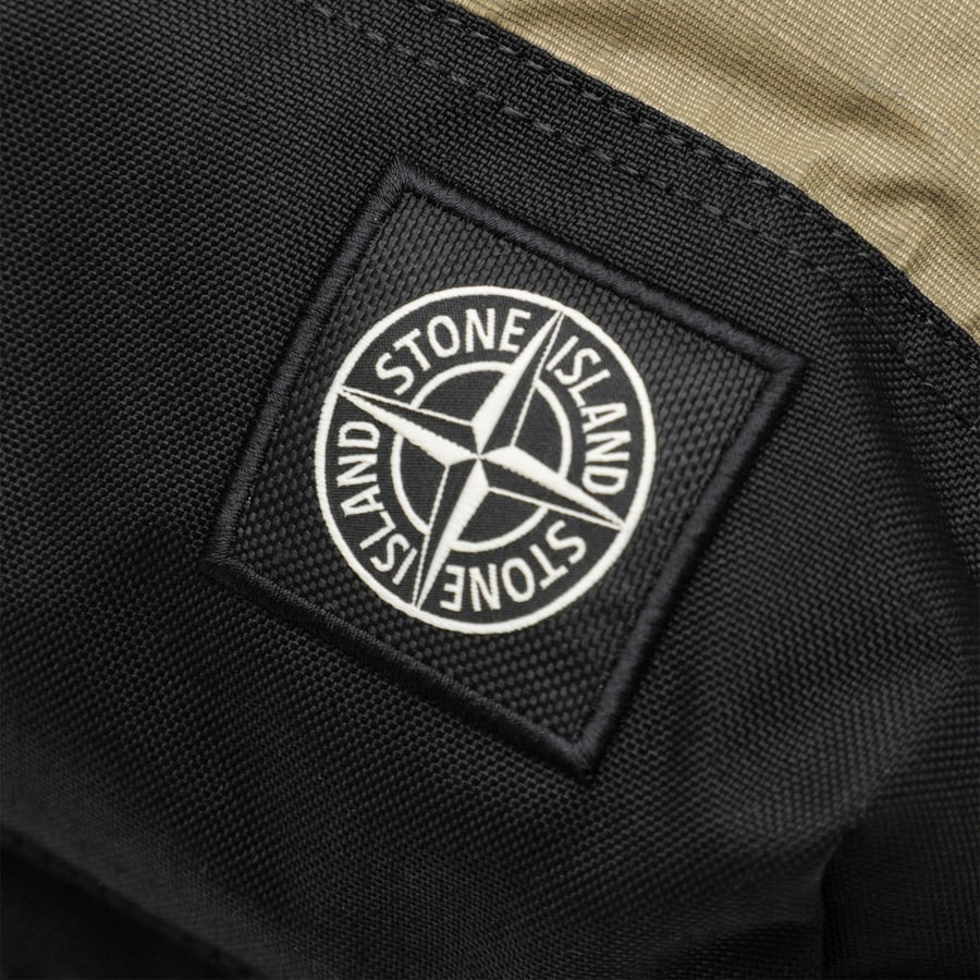 Stone Island Zaino in ripstop di cotone verde militare, view 6