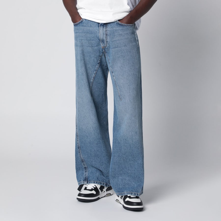 Off-White Jeans ampio azzurro con logo
