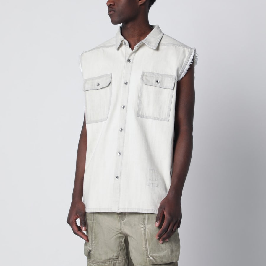 DRKSHDW Gilet bianco effetto vintage in denim