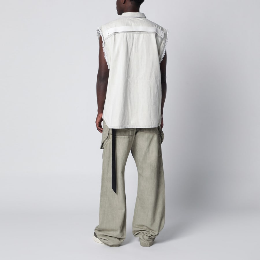 DRKSHDW Gilet bianco effetto vintage in denim, view 3