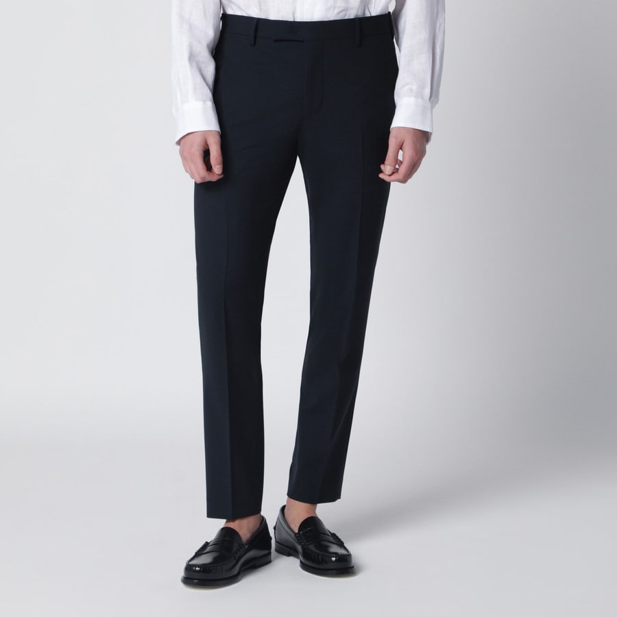 PT Torino Pantalone blu navy in misto lana