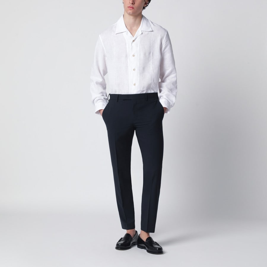 PT Torino Pantalone blu navy in misto lana, view 2