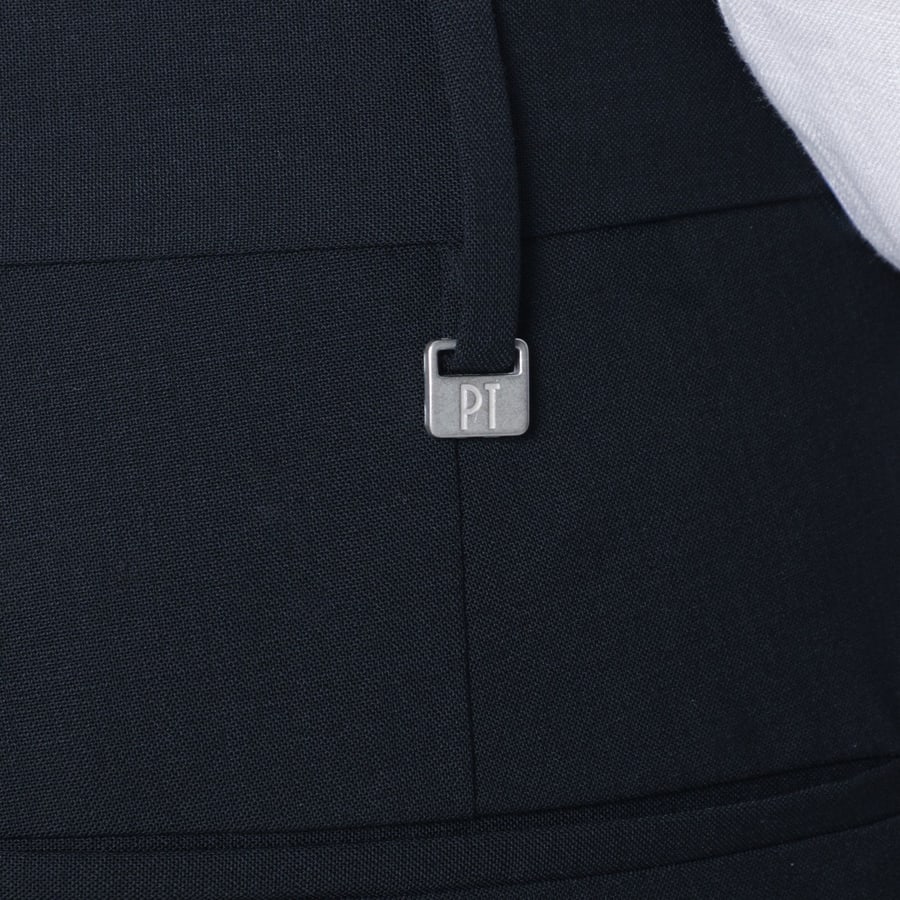 PT Torino Pantalone blu navy in misto lana, view 5