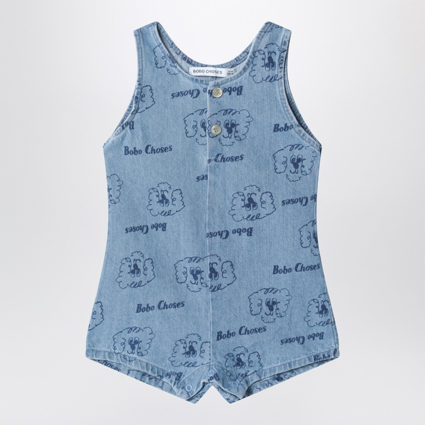 BOBO CHOSES Tutina Pickles The Dog blu in denim