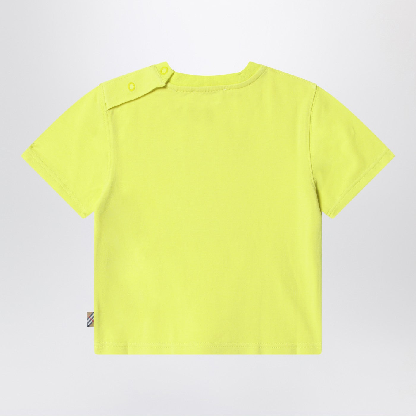 Burberry T-shirt giallo limone in cotone con EKD, view 2