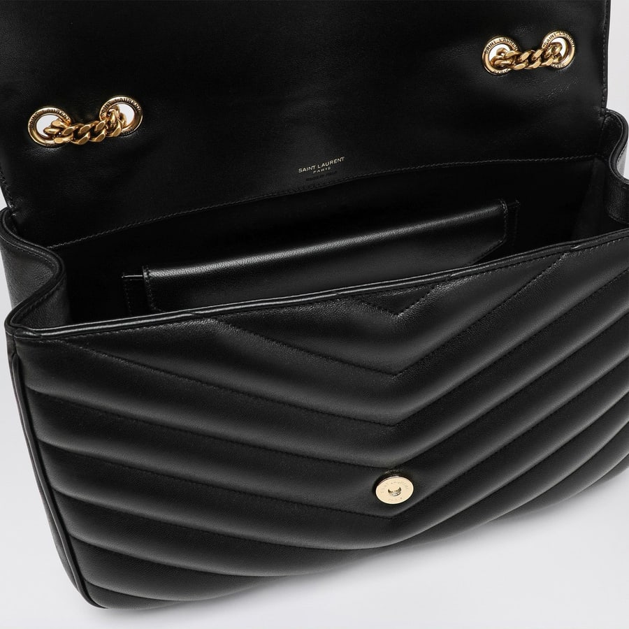 Saint Laurent Borsa LouLou Large nera in pelle, view 5