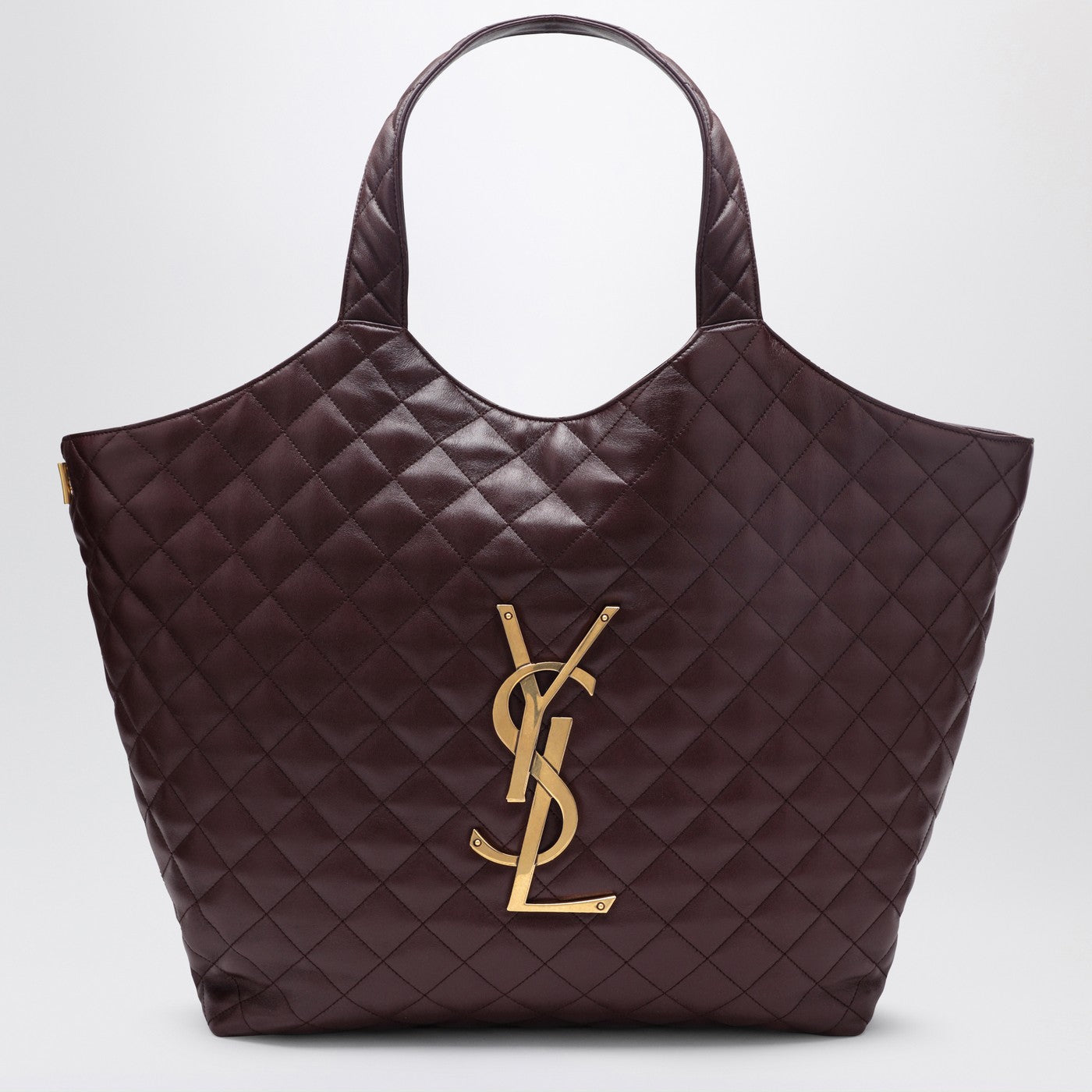 Saint Laurent Maxi borsa shopping Icare bordeaux in pelle trapuntata