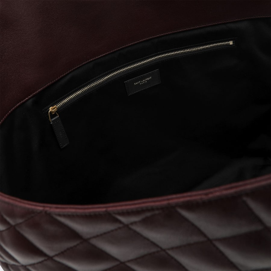 Saint Laurent Maxi borsa shopping Icare bordeaux in pelle trapuntata, view 5