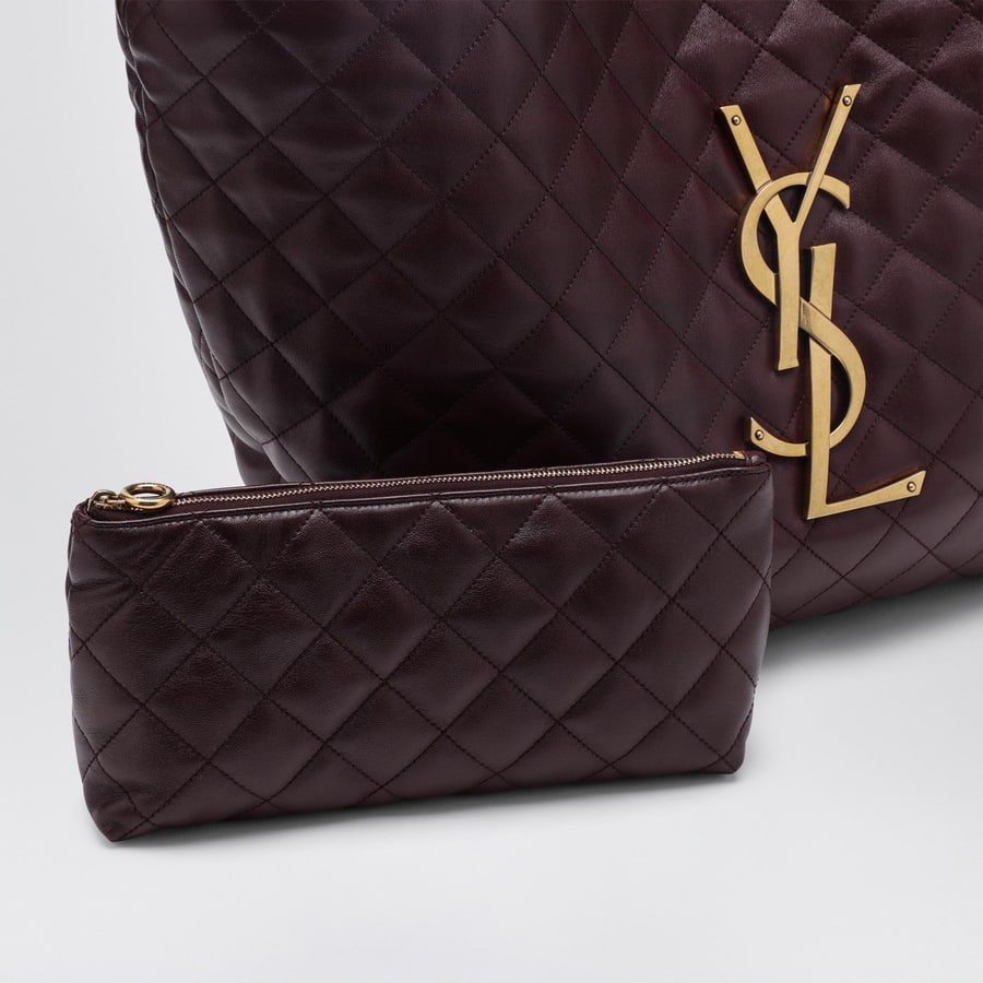 Saint Laurent Maxi borsa shopping Icare bordeaux in pelle trapuntata, view 6