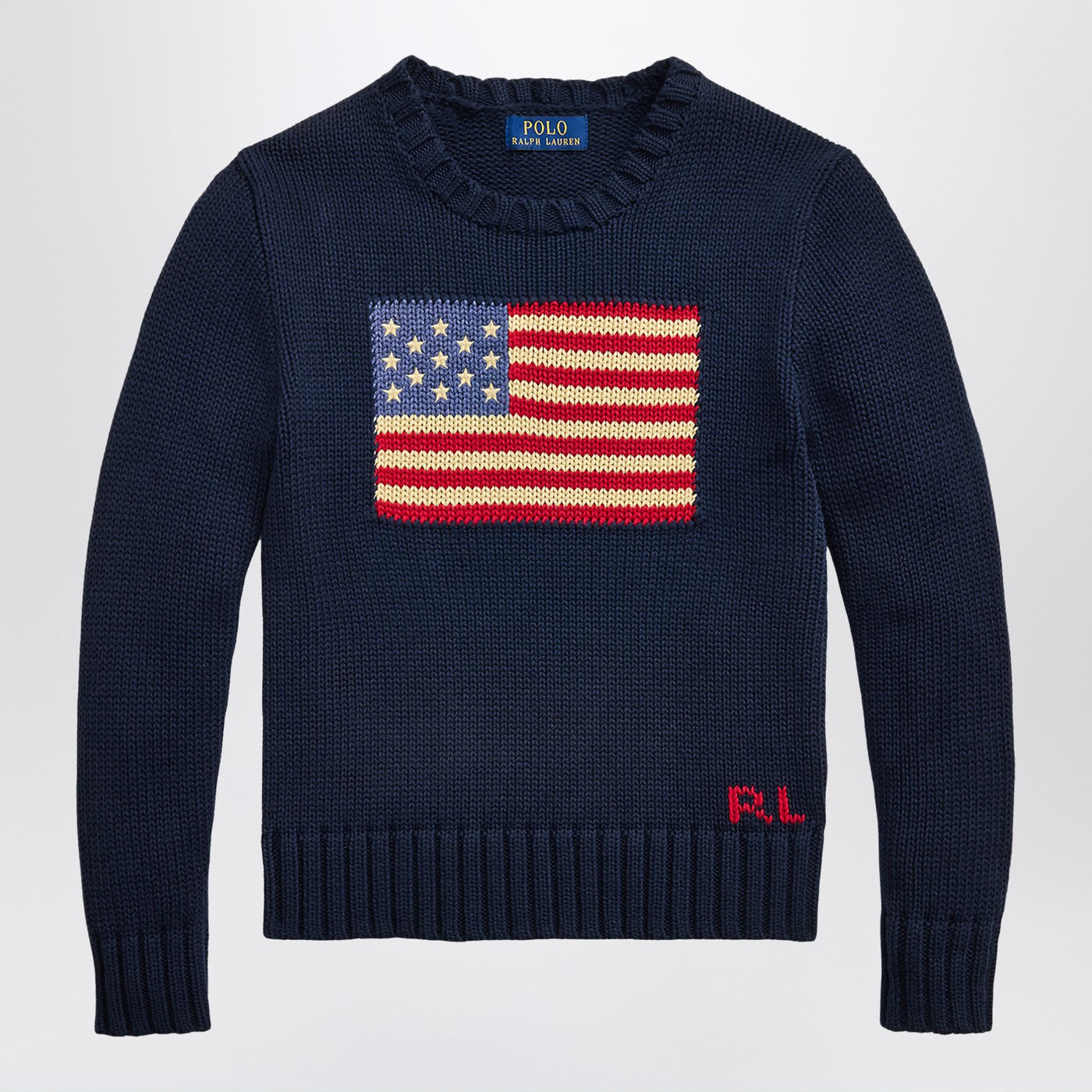 Polo Ralph Lauren Maglione blu navy con intarsio bandiera