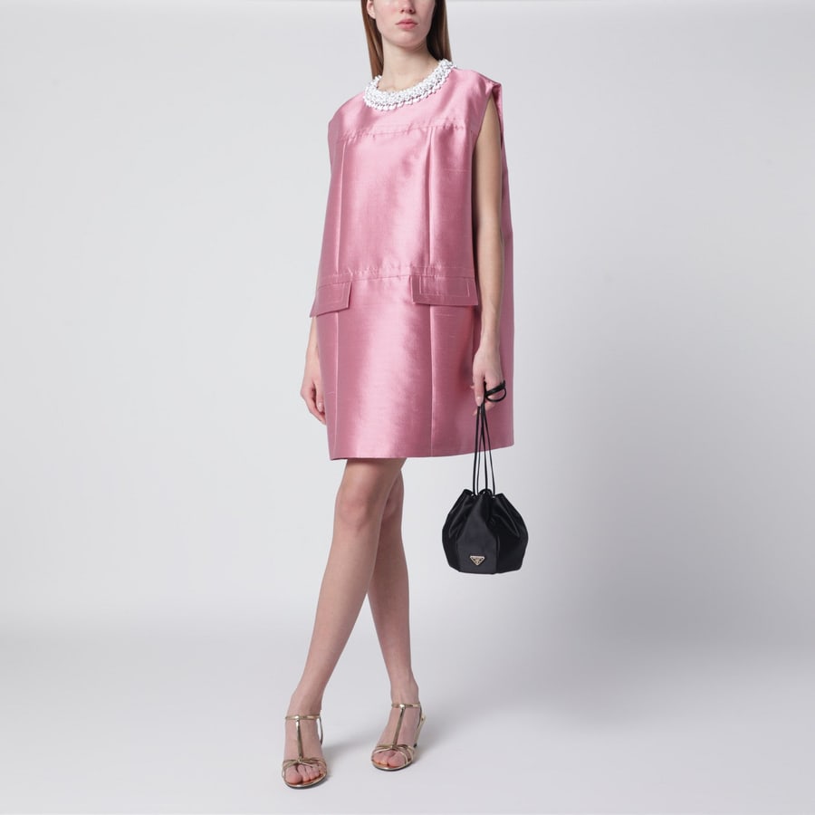 Prada Secchiello mini in raso nero, view 2