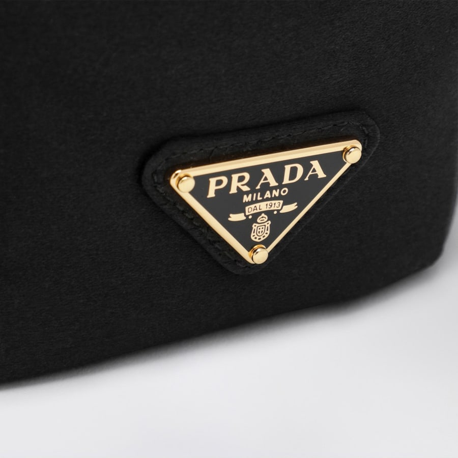 Prada Secchiello mini in raso nero, view 6