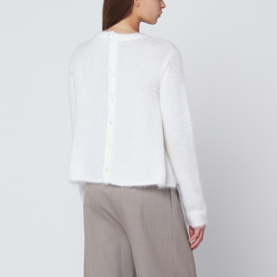 Loewe Cardigan bianco in misto mohair, view 3