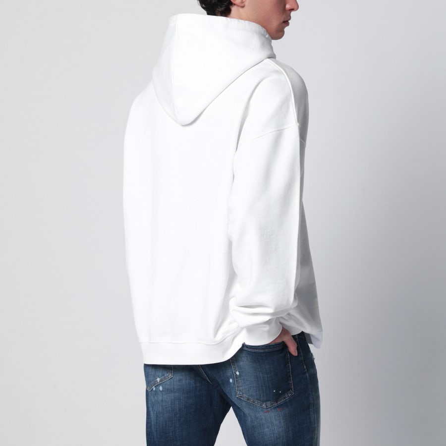 Dsquared2 Felpa Relaxed-Fit bianca con stampa logo, view 3