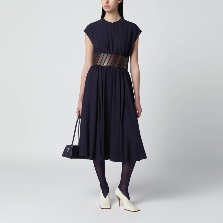 Alaïa Abito midi viola con cintura, view 2