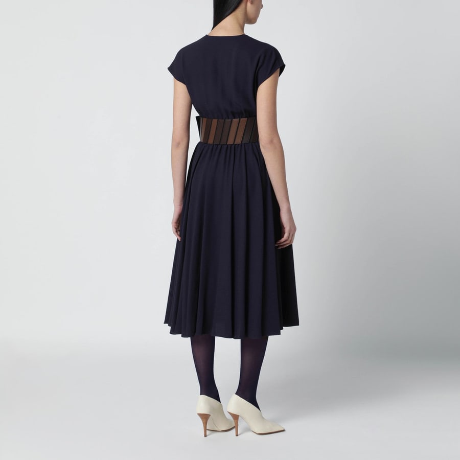 Alaïa Abito midi viola con cintura, view 3