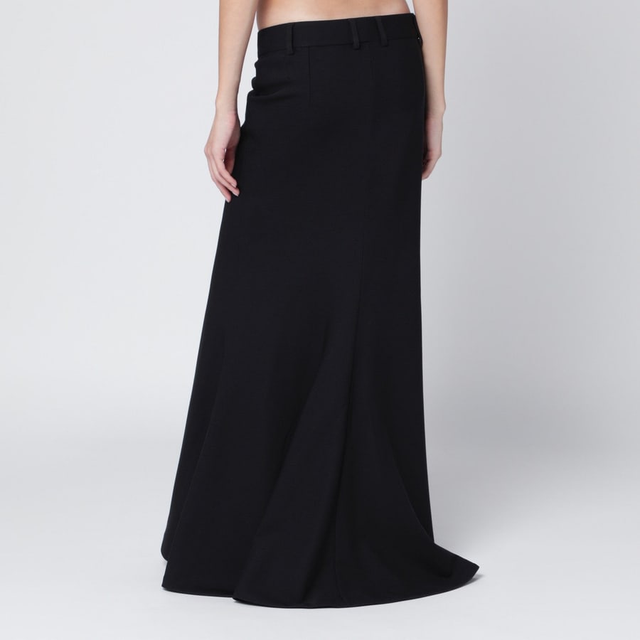Balenciaga Gonna lunga nera in lana, view 4