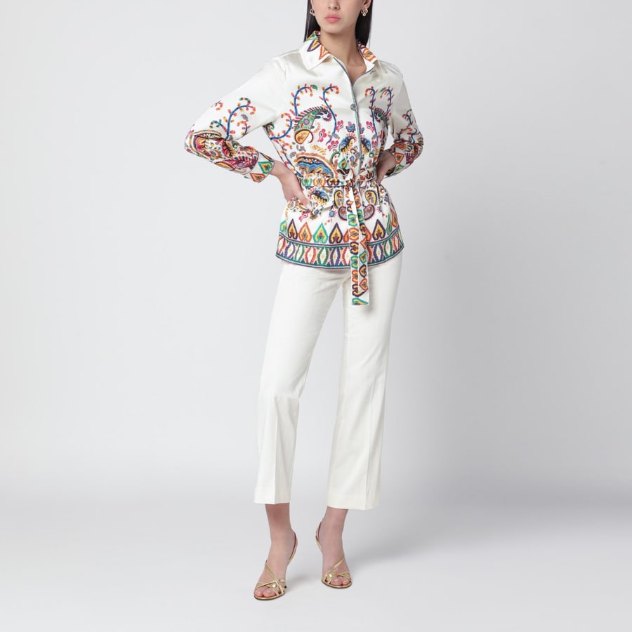 Etro Pantalone bianco in cotone, view 2