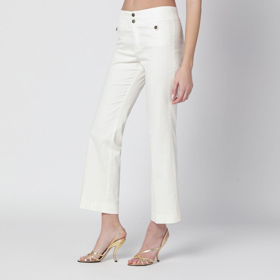 Etro Pantalone bianco in cotone, view 3