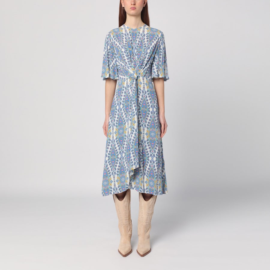 Etro Abito midi svasato con stampa multicolore