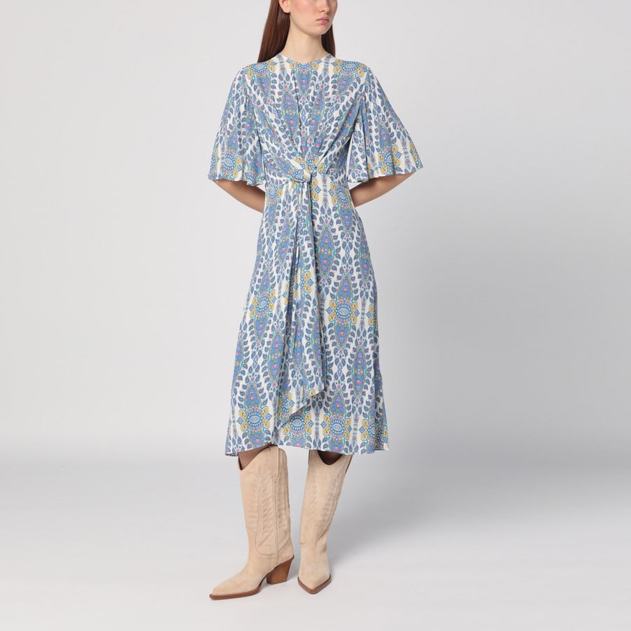 Etro Abito midi svasato con stampa multicolore, view 2