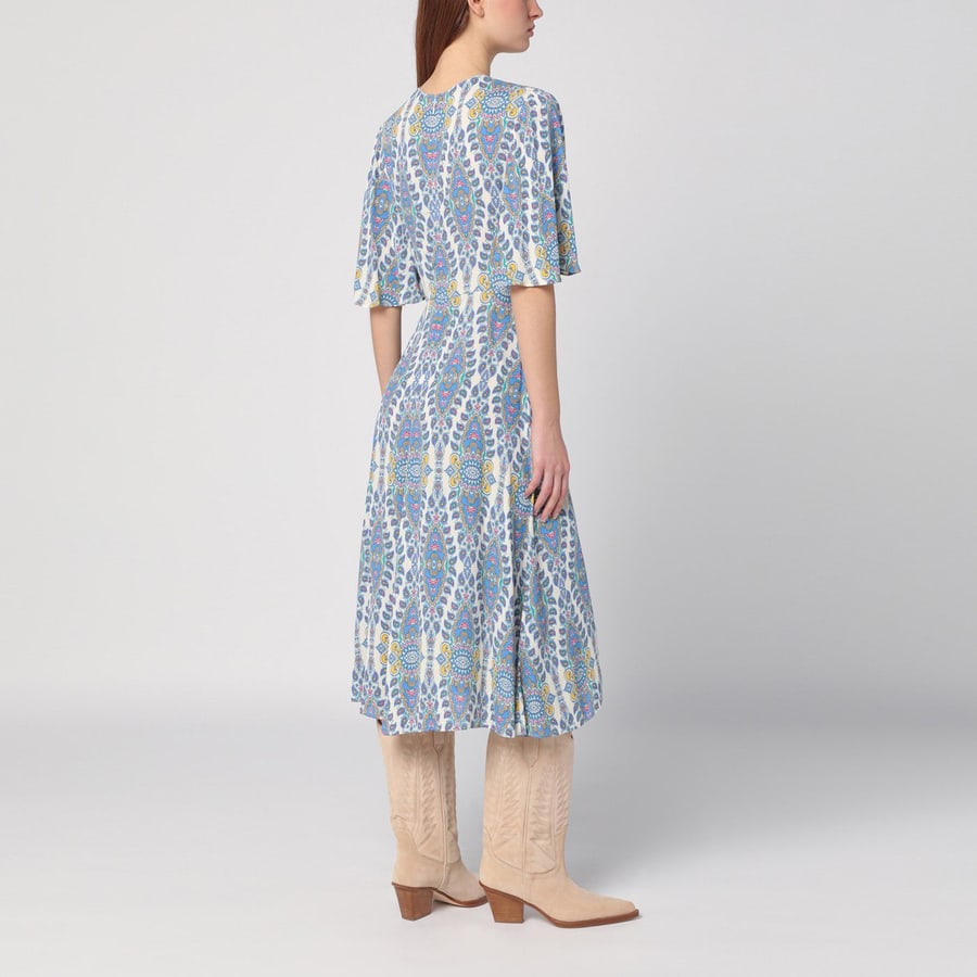 Etro Abito midi svasato con stampa multicolore, view 3