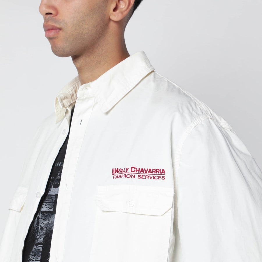 WILLY CHAVARRIA Camicia Corcoran bianca in cotone, view 4