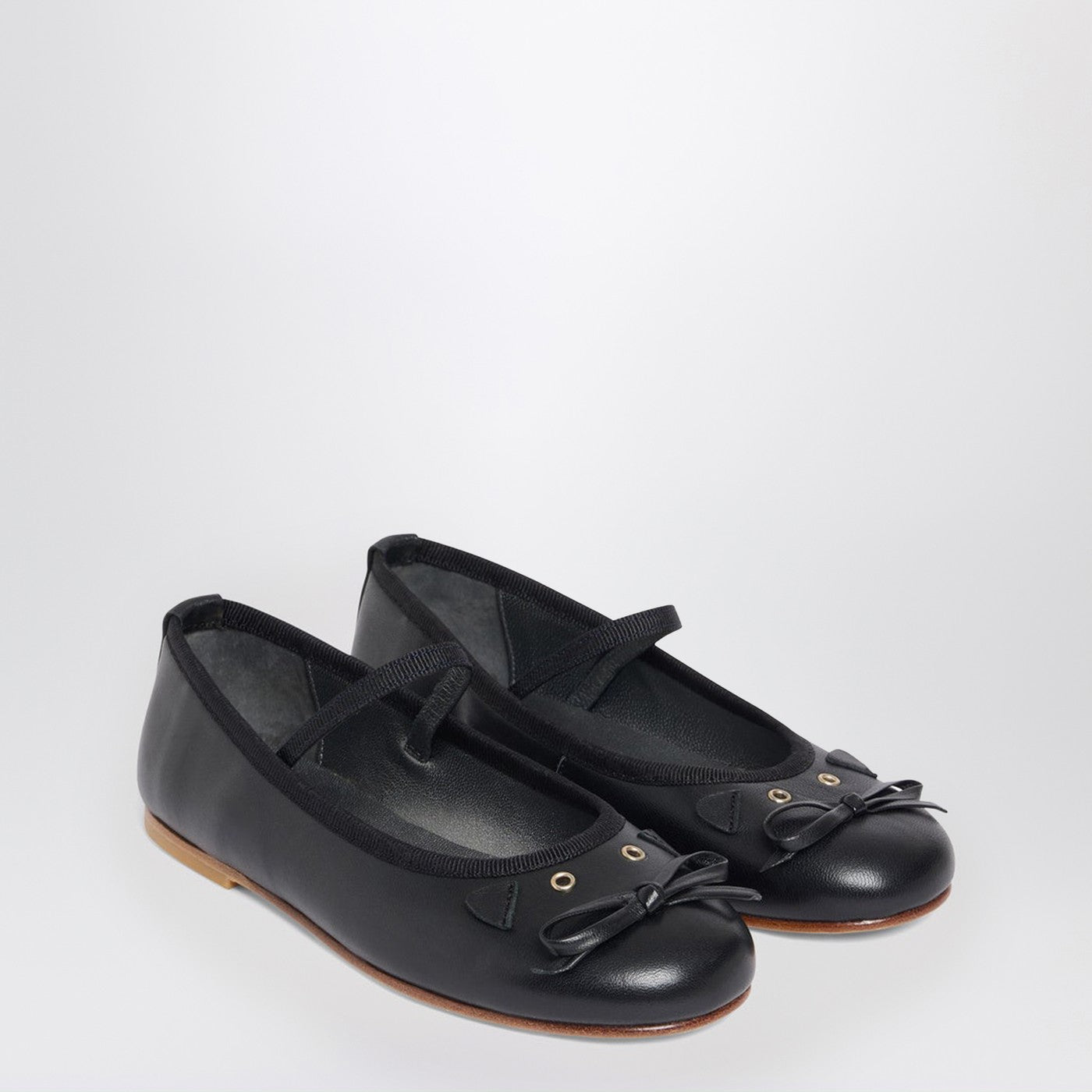 BONPOINT Ballerine Joie nera in pelle, view 2