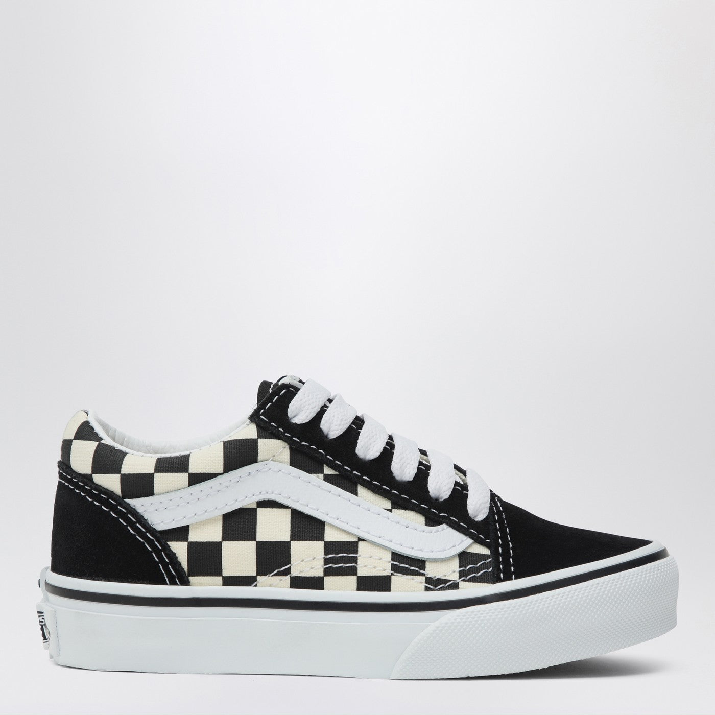 VANS Sneakers Old Skool bianca/nera con motivo Check