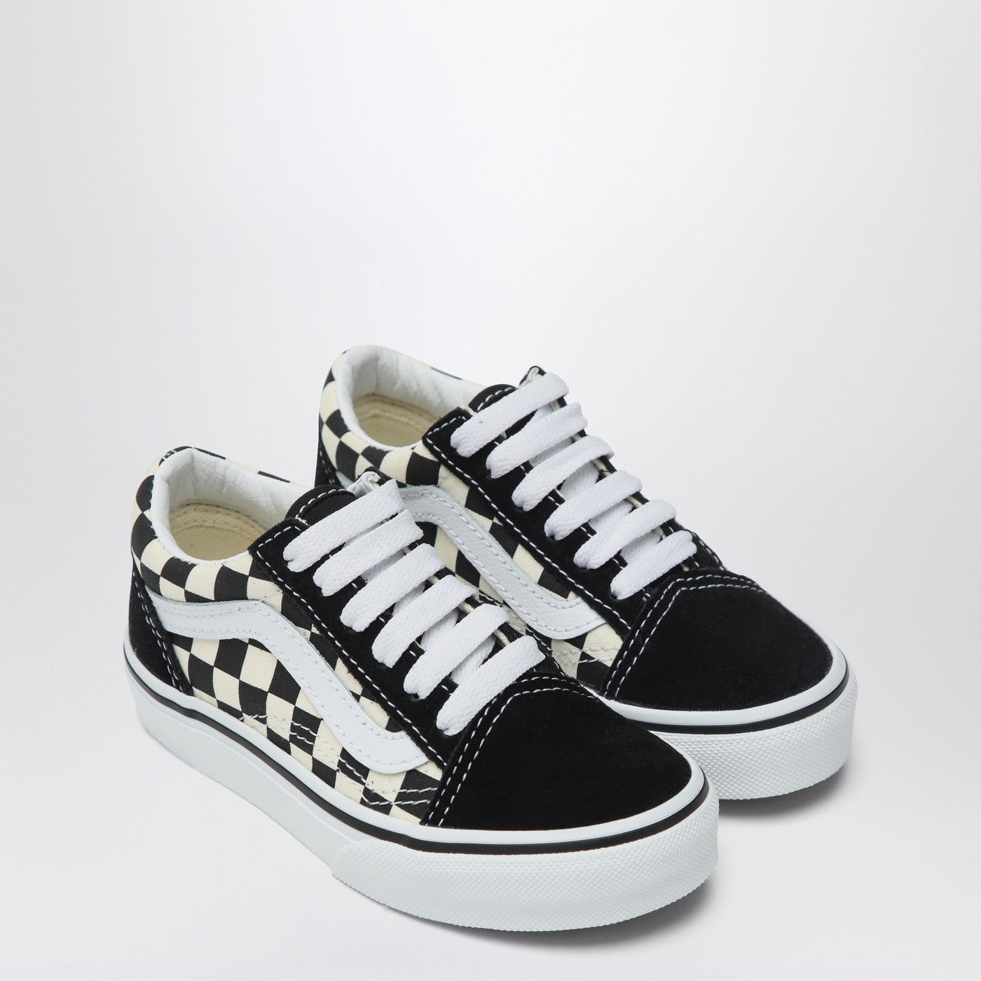VANS Sneakers Old Skool bianca/nera con motivo Check, view 2