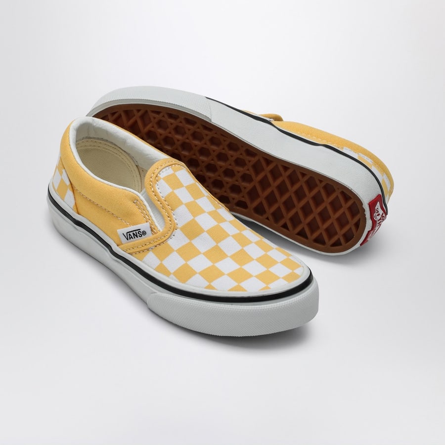 VANS Sneakers Slip-on bianca/gialla con motivo Check, view 5